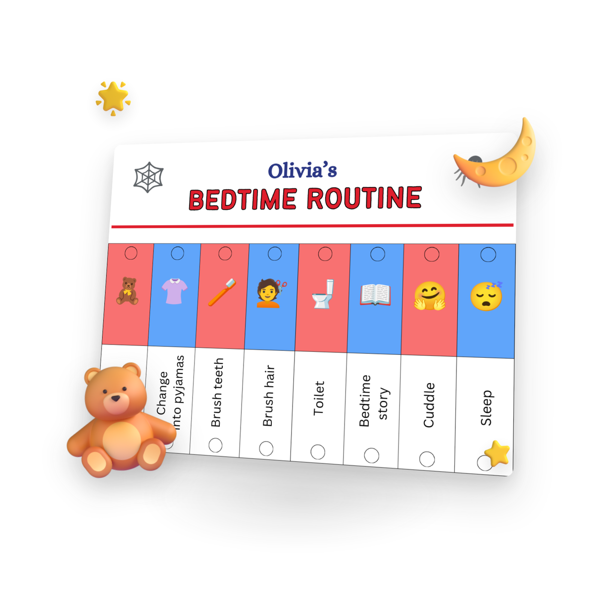 Superhero Bedtime Routine Chart for Kids | Printable Flip Chart