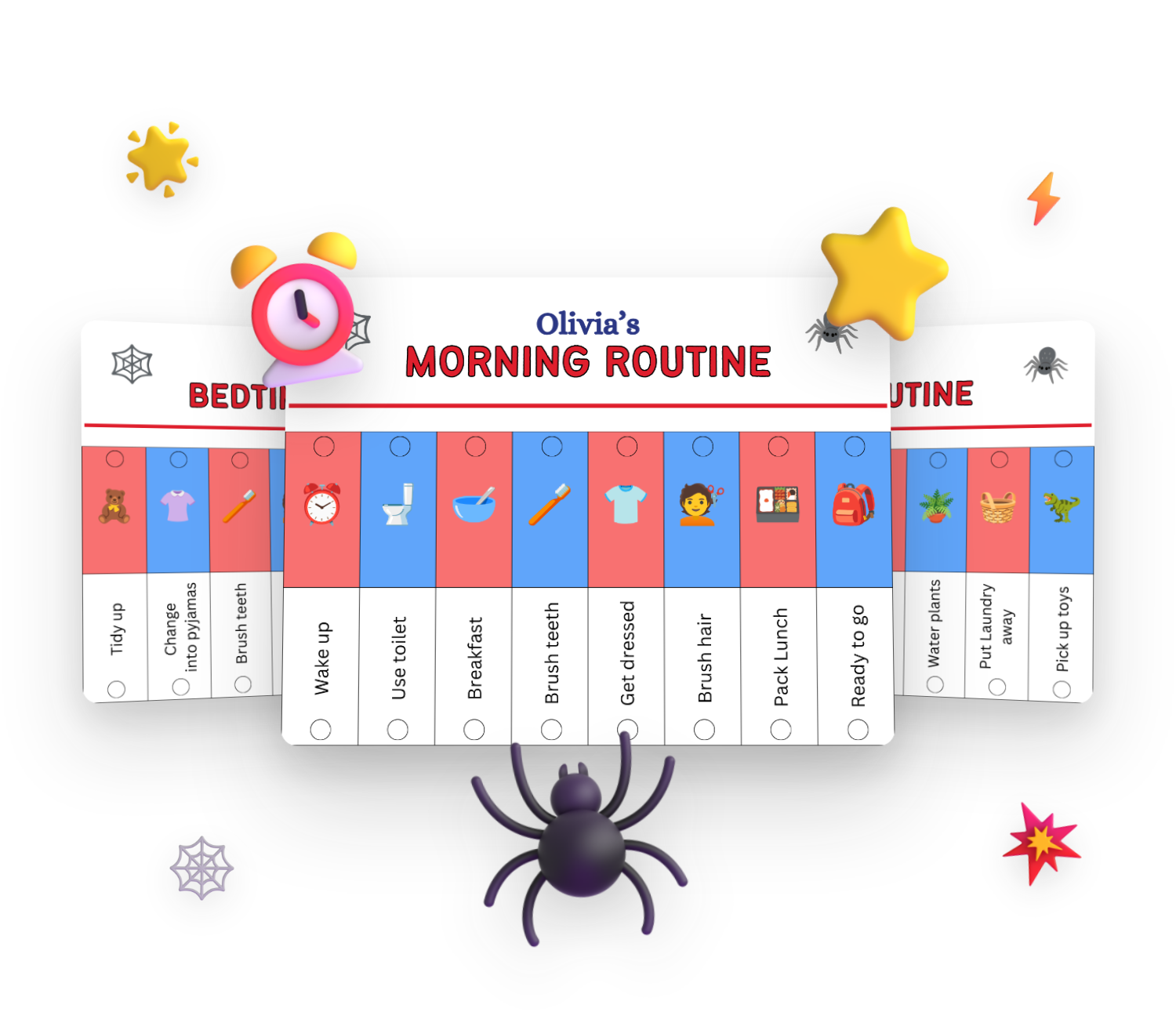 Kids routine flip charts