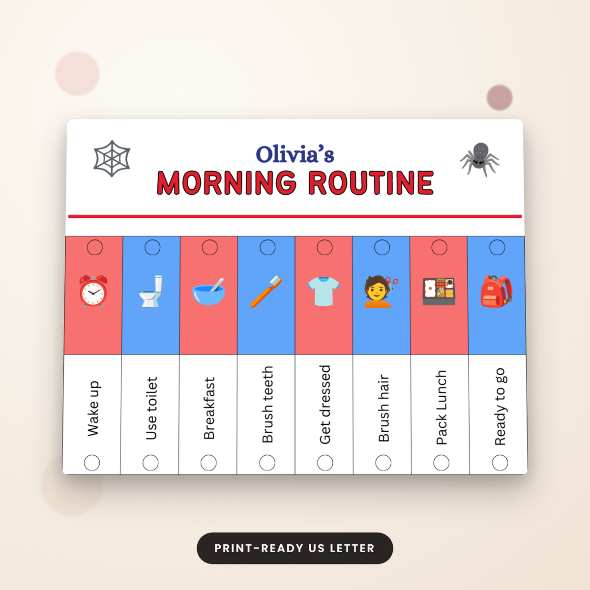 Superhero Morning Routine Chart for Kids | Printable Flip Chart
